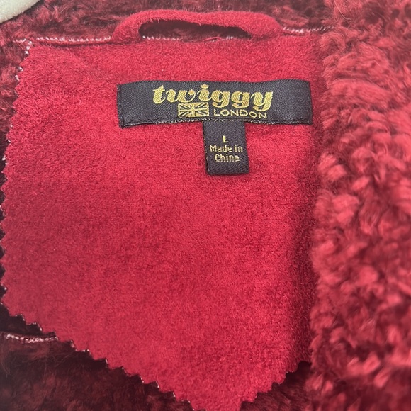 Twiggy Teal Faux Suede Waterfall Coat w/Faux Fur NWOT - Picture 2 of 4